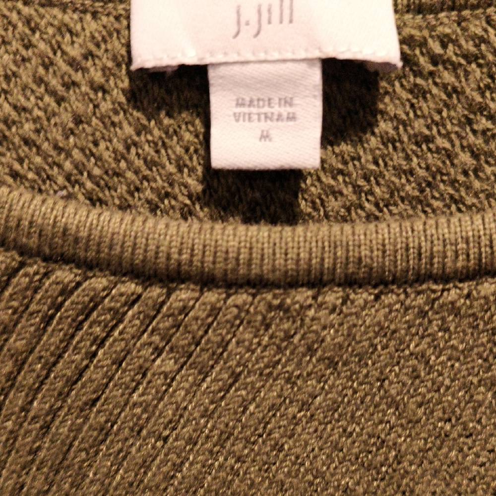 FINAL PRICE J. Jill Olive Green We omen's Long Sleeve Ribbed Sweater Medium